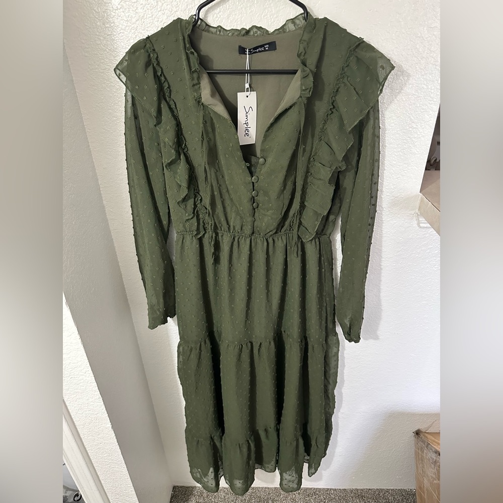 long green woman’s dress